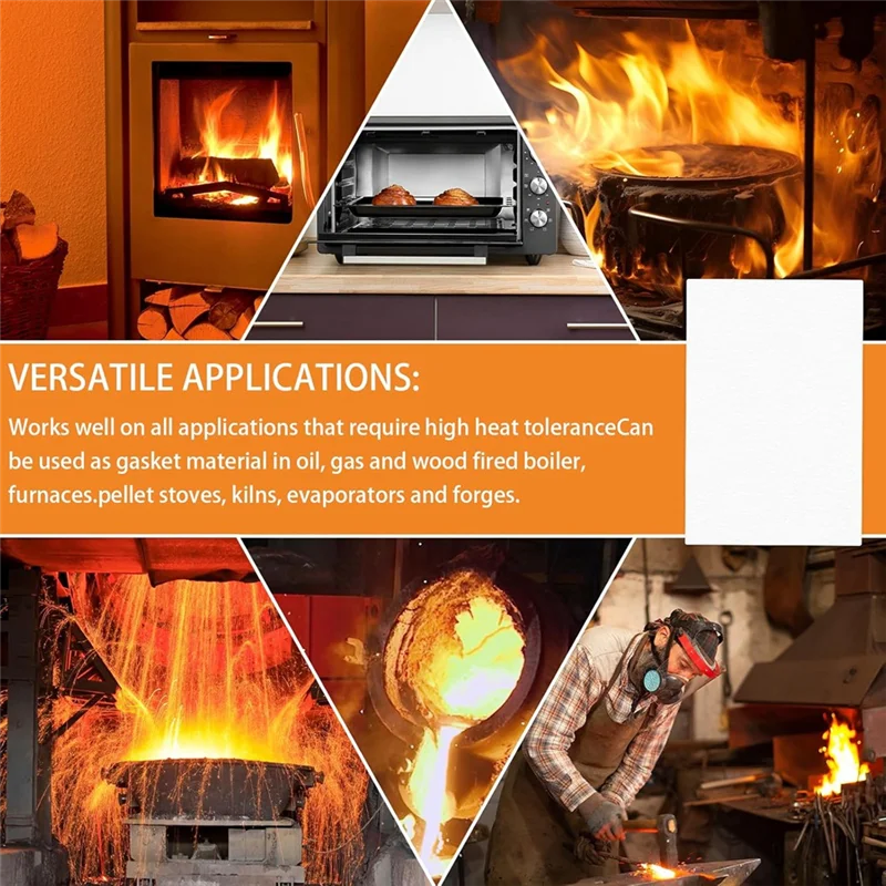 ABJY-12 pezzi Foglio isolante ignifugo in carta per guarnizioni ad alta temperatura per stufa a pellet, stufa a legna
