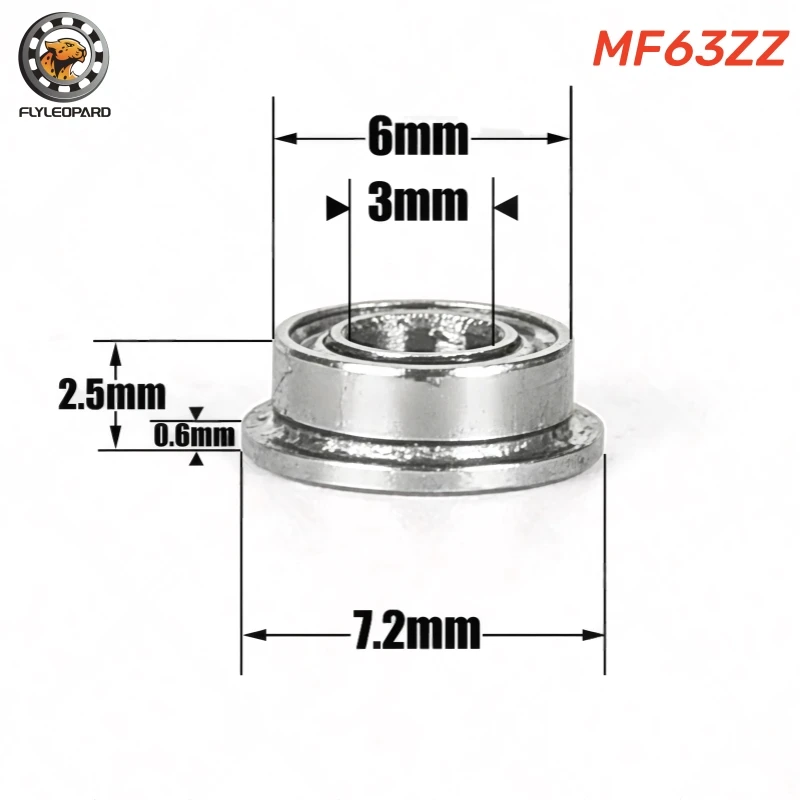 10pcs Micro Flange Bearing MF52 MF63 MF74 MF84 MF85 MF93 MF95 MF104 MF105 MF106 MF115 MF126 MF128 MF137 MF148 ZZ Bearings