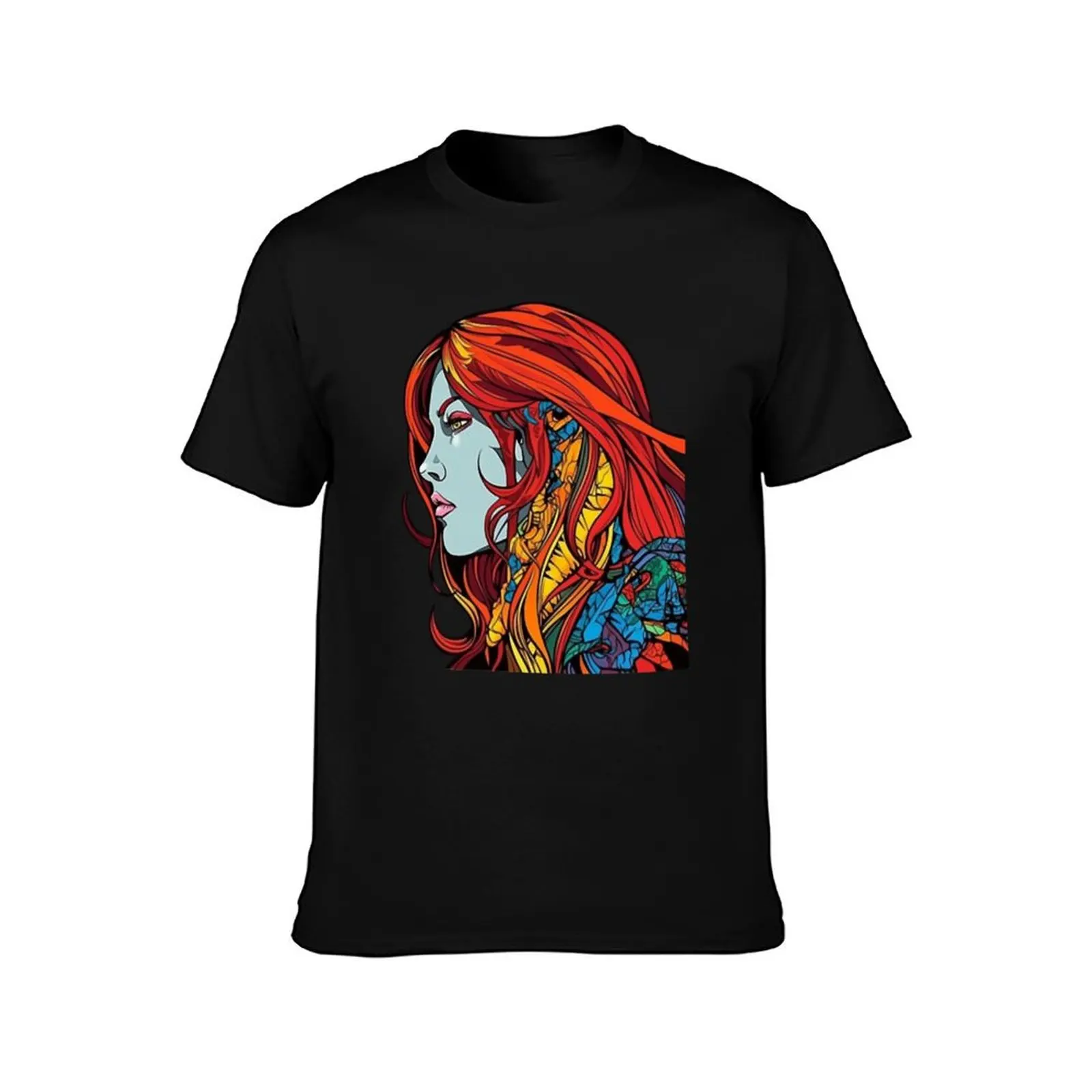 Red Sonja Graffiti Profile T-Shirt Summer Casual Cotton Tee Oversized Streetwear Tops Vintage Graphic Print Unisex Men Women