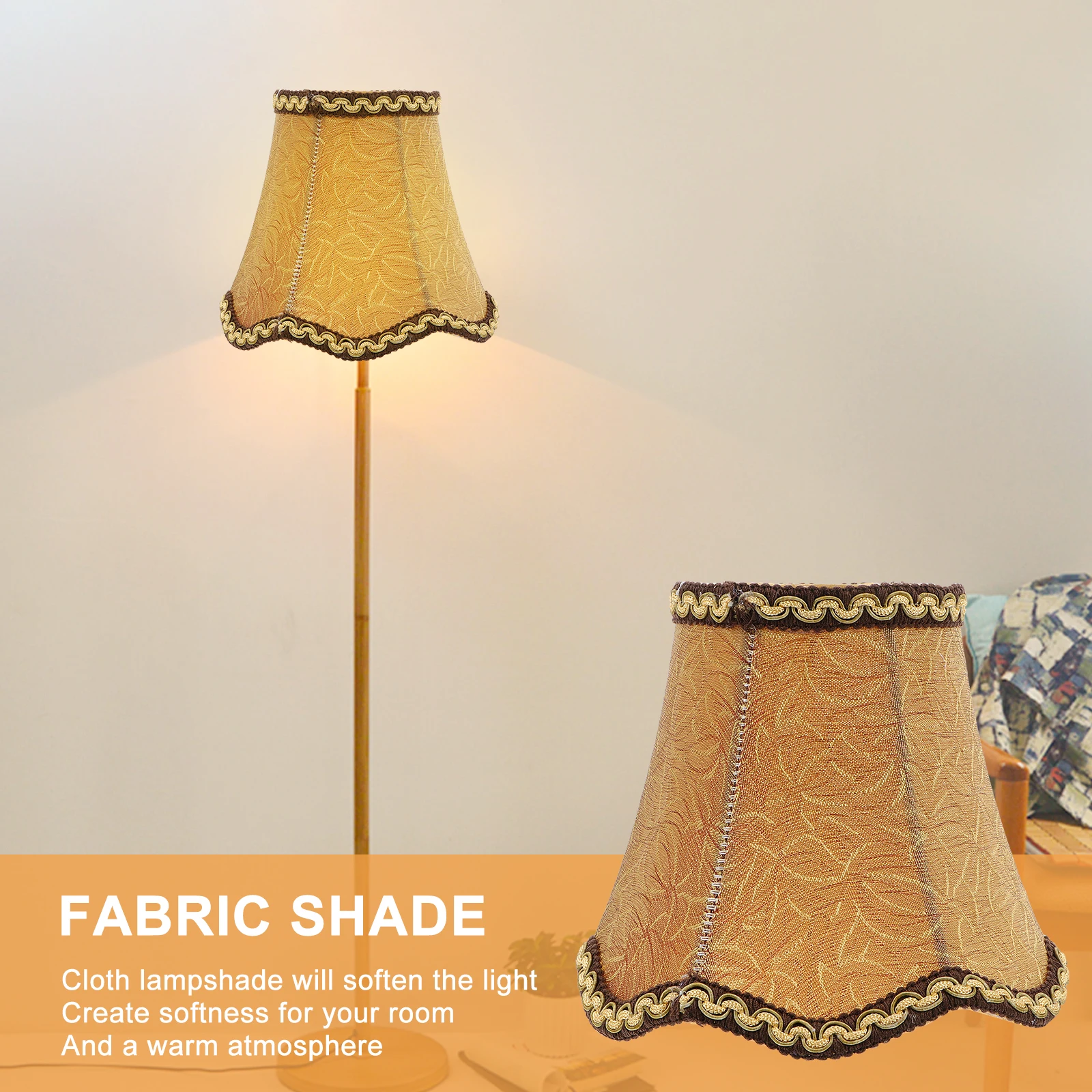 

Fabric Lampshade 027 Dustproof Cloth Cover for Home Bedroom Living Room Warm Atmosphere Easy Use Lamp Accessories