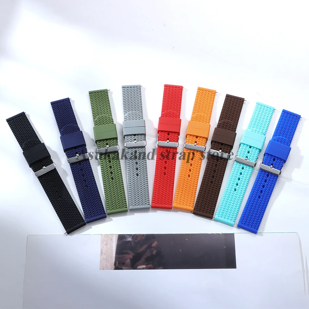 18 مللي متر 20 مللي متر 22 مللي متر 24 مللي متر حزام ساعة سيليكون ل Seiko ل رولكس لينة شريط مطاطي سوار الإفراج السريع الرياضة استبدال معصمه