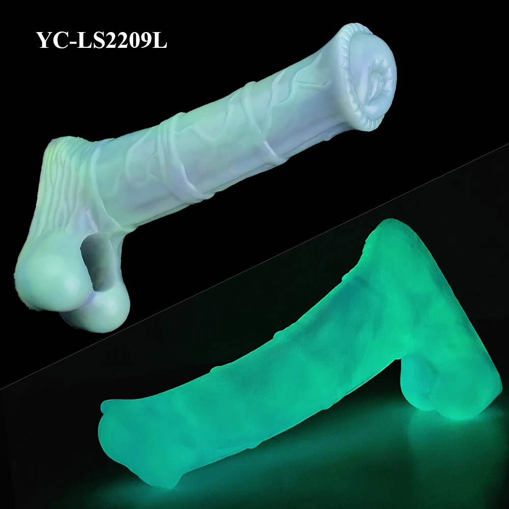 NNSX Luminous Lotus Color Realistic Penis Sleeve Extender Soft Silicone Cock Sleeve Dick Enlargement Delay Ejaculation Sex Toys