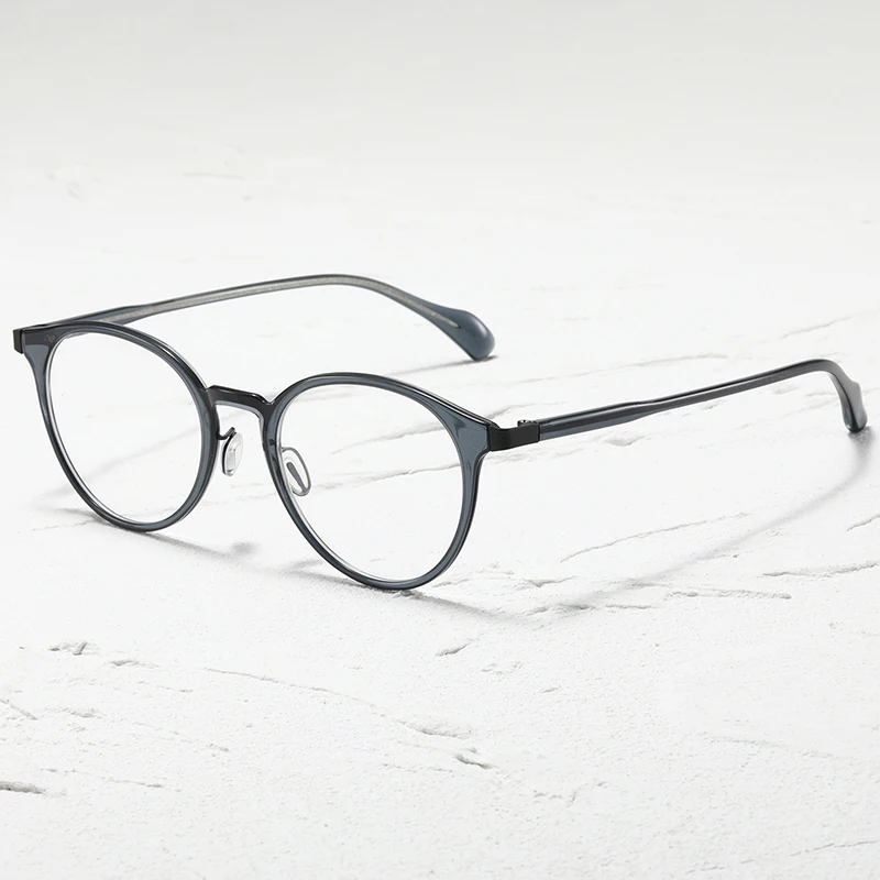 إطار نظارات قصر النظر العصرية ذات الوجه الدائري الخفيف للغاية، كاجوال للأعمال على شكل كمثرى، اتجاه فني رفيع للغاية، زجاج بصري #6