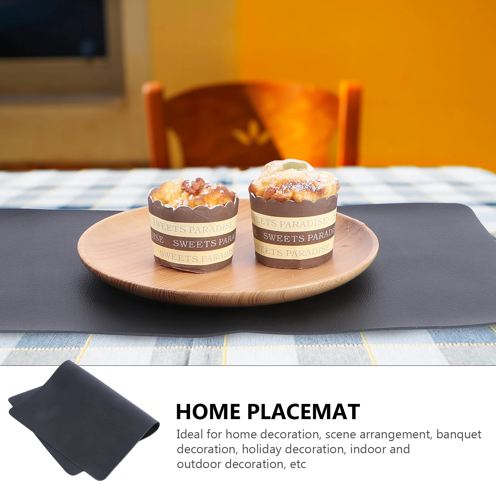 

1pc Nordic Style Placemat Waterproof Heat Insulation Table Mat Decorative Home Dining Table Decoration Black