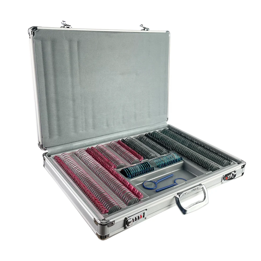 Optical Instrument 266 Pcs Trial Lens Set With Color Metal Rims Aluminium Case JSC-266