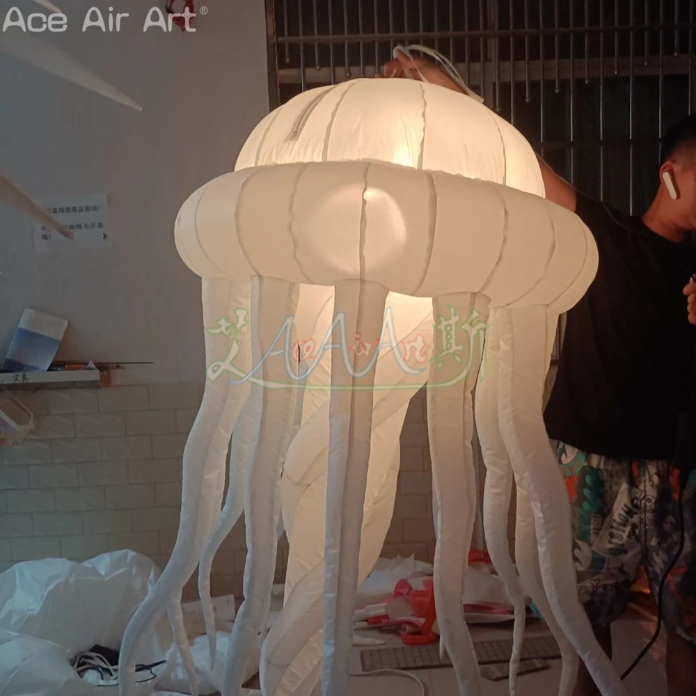 Appeso a soffitto gigante Meravigliosa meduse gonfiabili Pop Up Scaleph Relipca con luci a LED che cambiano colore per la decorazione di eventi