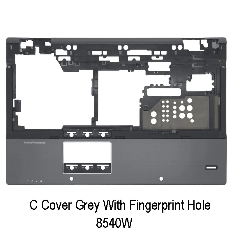 NEW For HP 8540P 8540W Series Laptop Palmrest With Fingerprint Hole Bottom Case Upper Case Gray Silver