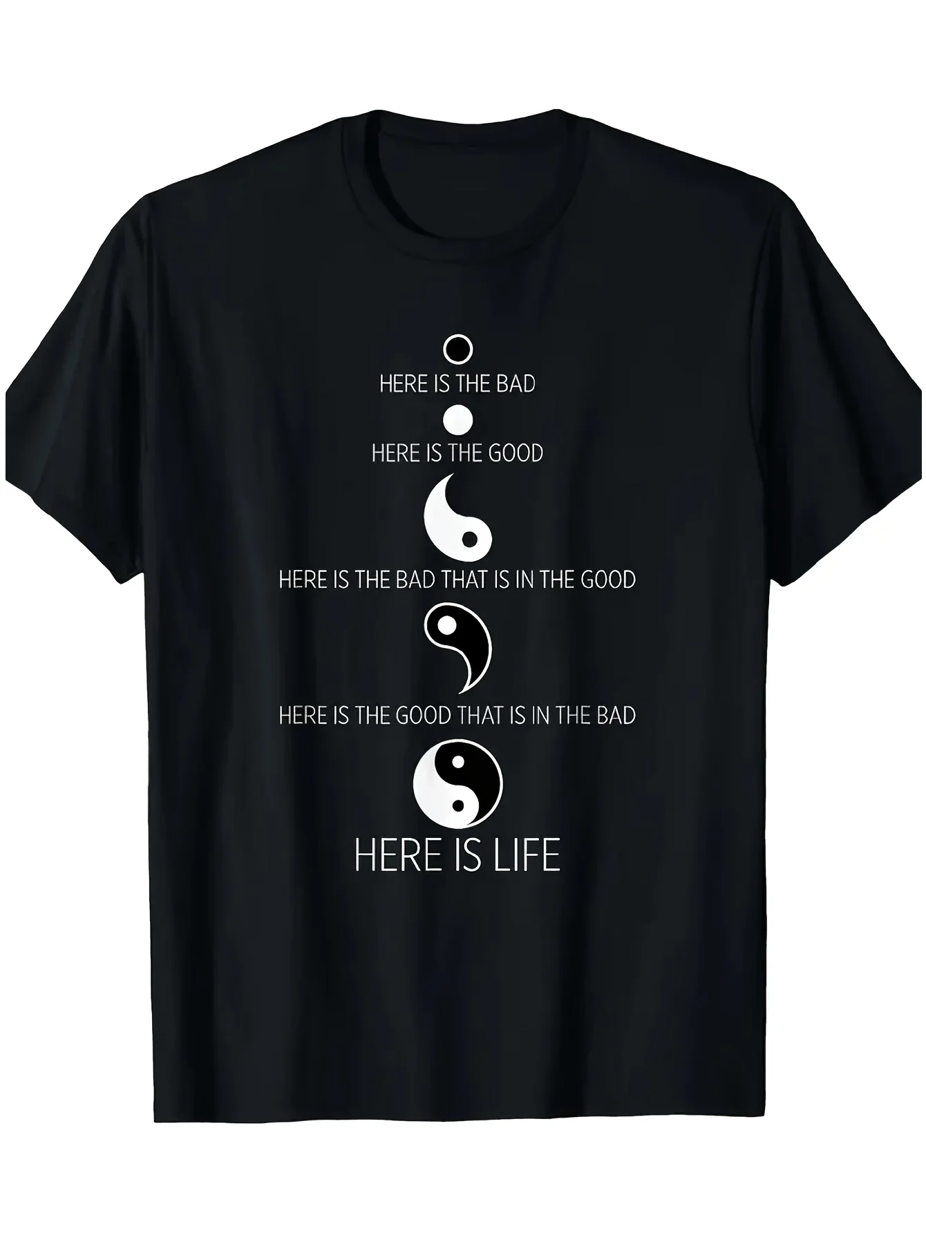 Zen Inspired Life Yin Yang Pattern T-shirt Hot Selling Style Gift Selection Trendy Fashion Unisex Retro Style