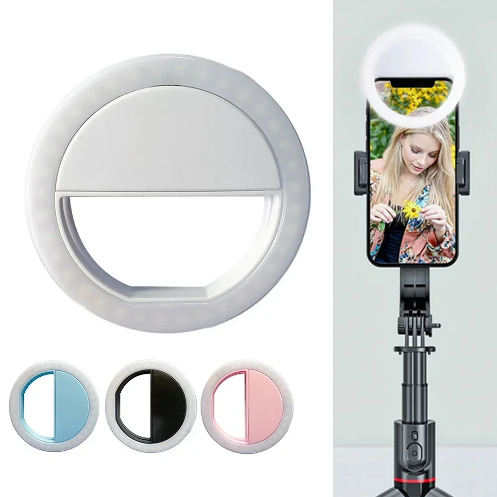 ใช้งานง่าย Mini โทรศัพท์มือถือแหวนแสง Brightening Effect ลูกปัด LED LED Self Timer LED Self Timer Ring Light