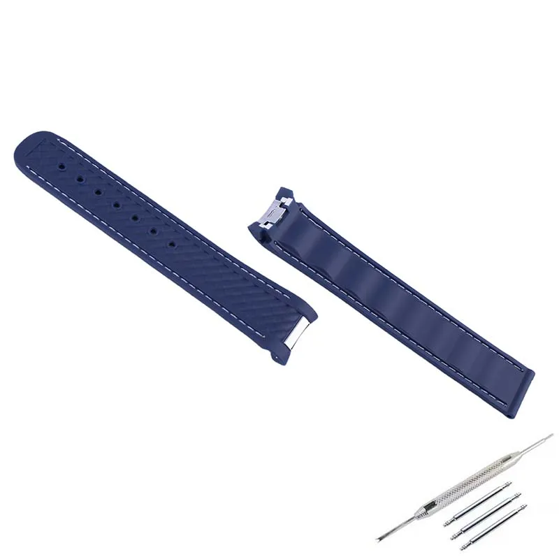 Accessori per cinturini per orologi in gomma fluorurata da uomo compatibili con cinturino sportivo in silicone da donna Omega Seahorse AT150 con testa in acciaio da 20 mm