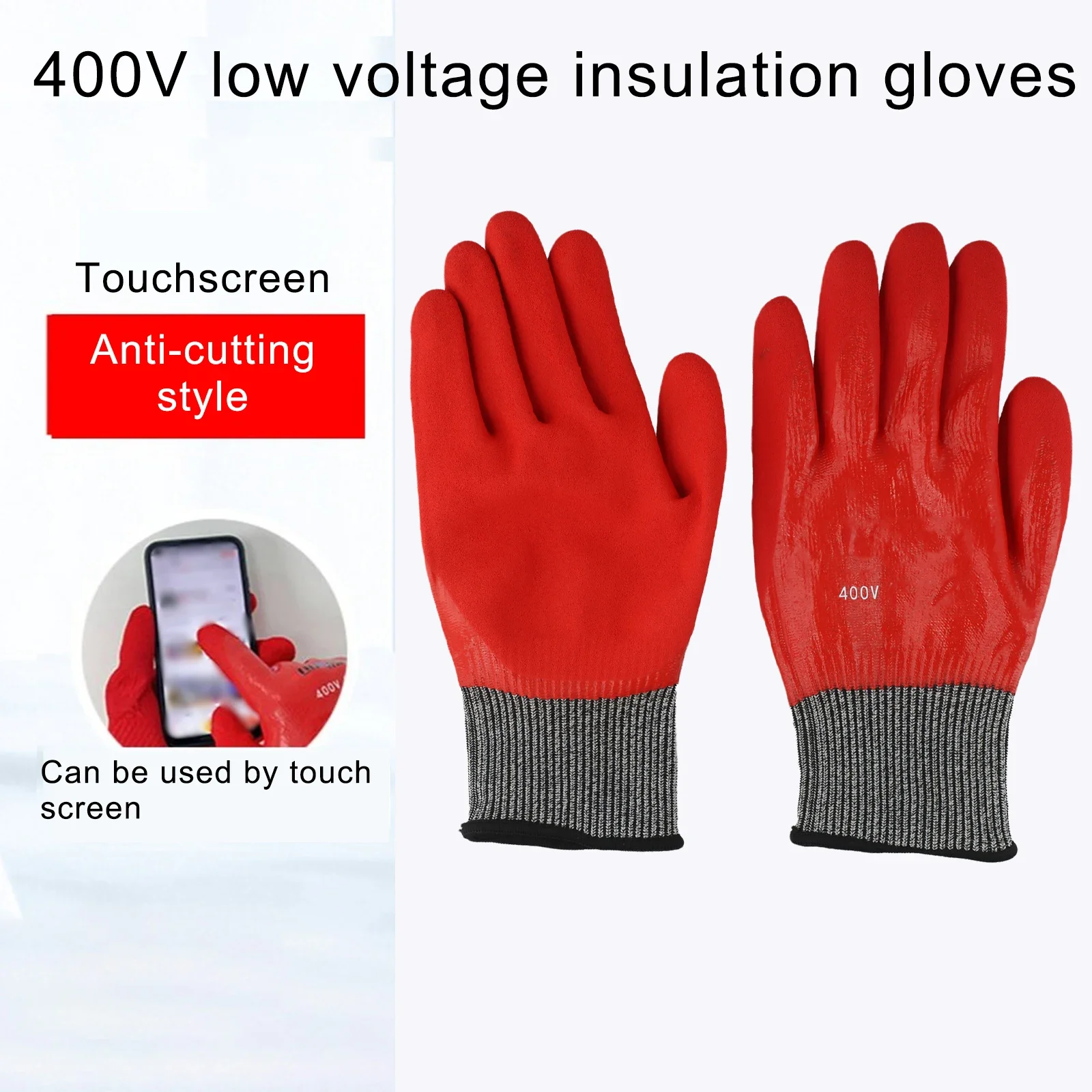 400V Insulation Gloves PPE Gloves 360 All-round Insulation Secondary Dipping Process For Working With Live Wires