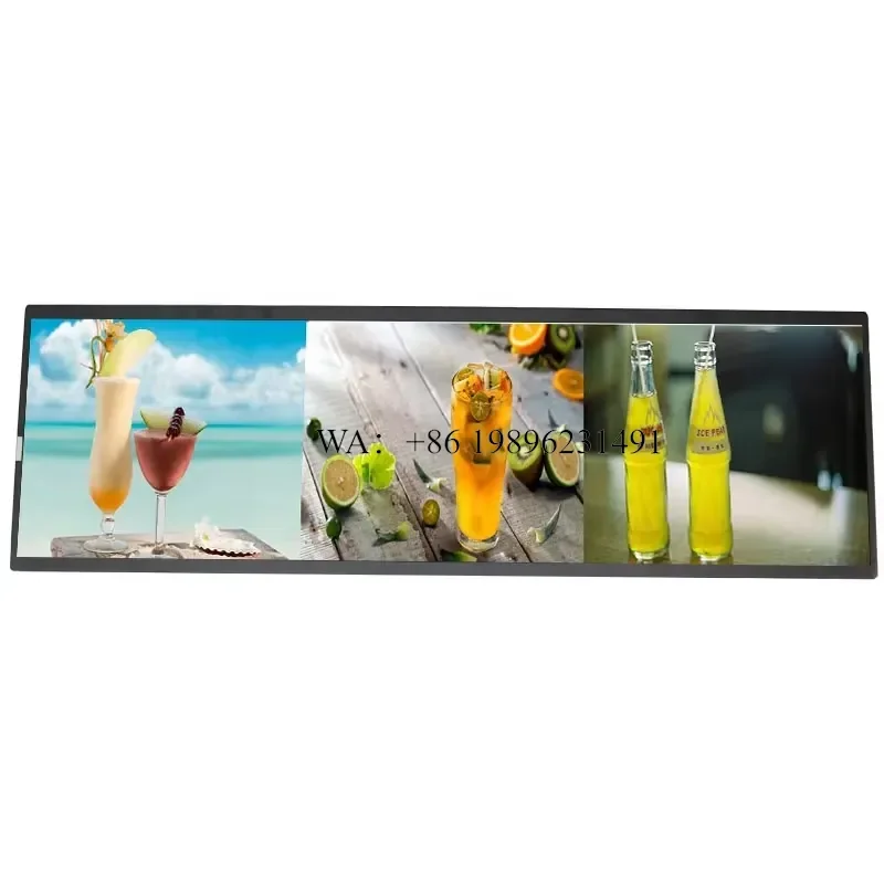 Stretched Bar LCD Panel 29 Inch Digital Signage Store Shelf Display Screen 1920x540 Backlight 700cd/m2 Shopping Mall