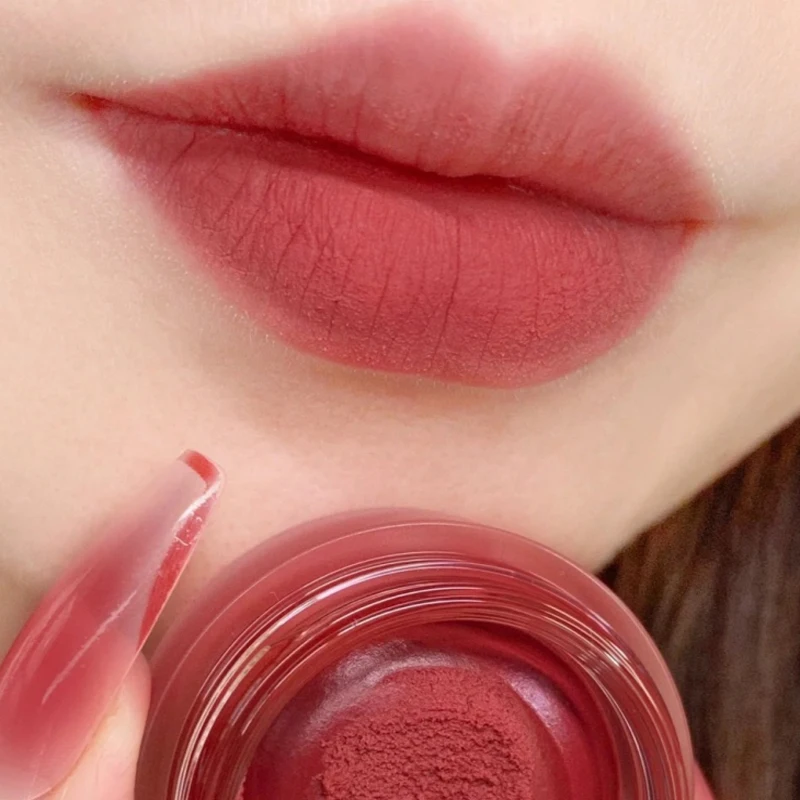 Mousse Matte Lipstick Mud Makeup Palette Red Rouge Long Lasting Lip Tint Cream Pigment Silky Texture Cheek Peach Blush Makeup