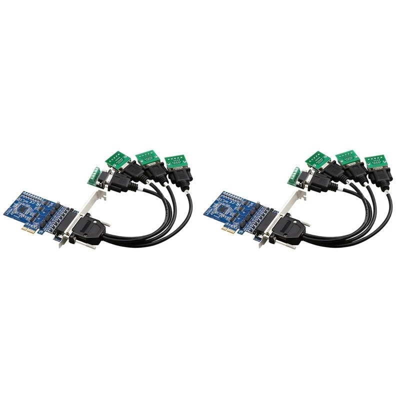 Carte d'extension ABYN-2X PCI-E vers RS485/422, convertisseur de carte série de qualité industrielle avec protection contre les surtensions, 4 ports.