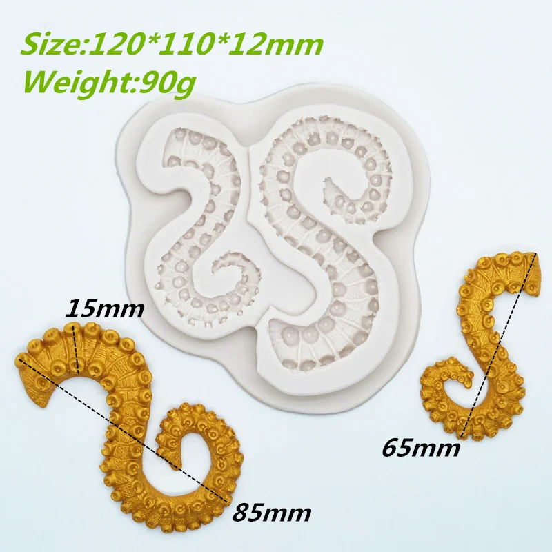 Tentacles Octopus Resin Silicone Mold Kitchen Baking Tool Cake Chocolate Lace Decoration DIY Design Pastry Dessert Fondant Mould