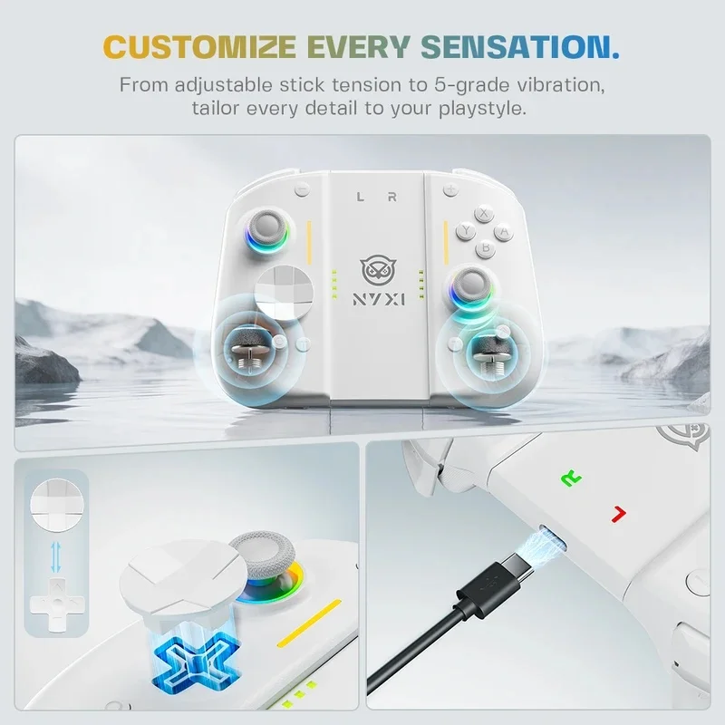 NEW NYXI Hyperion 3 Magnetic JoyPad Drift Free Hall Effect Joysticks 9 Axis Gyro Programmable Back Buttons 225g for Switch 2