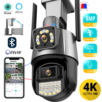 BESDER Wifi PTZ Camera 8MP Dual Screen IP Cam Outdoor Surveillance Camera IP66 Waterproof Home Security System With Noice Alarm