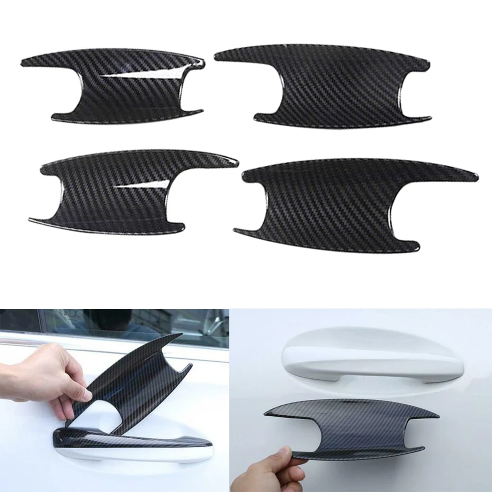 

4pcs Outside Door Bowl Cup Cover Trims Anti-scratch Sticker Handle Protection Sticker For Mercedes-Benz GLB200 180 2020-2021