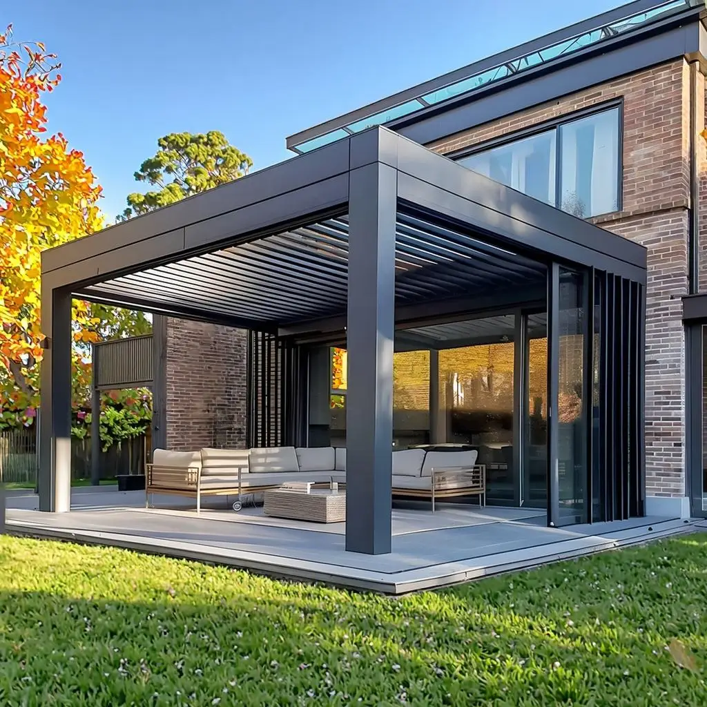 Customer Exclusive Order | Waterproof Motorized Aluminum Louvered Pergola Gazebo for Outdoor Kitchen Backyard Garden