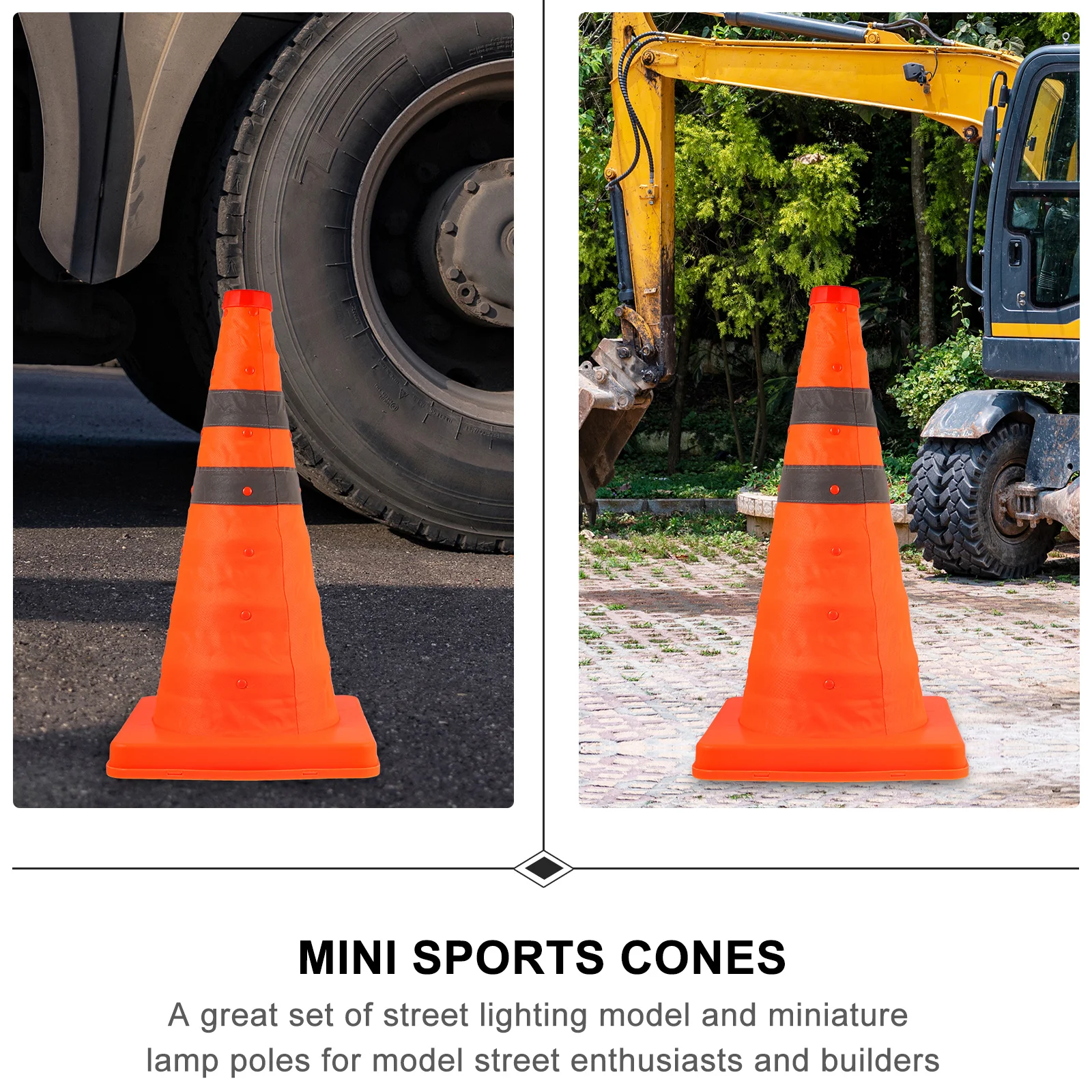 

2pcs Extendable Traffic Cone Orange Marker Cones For Road Safety Training Football Soccer Outdoor Game Foldable Parking