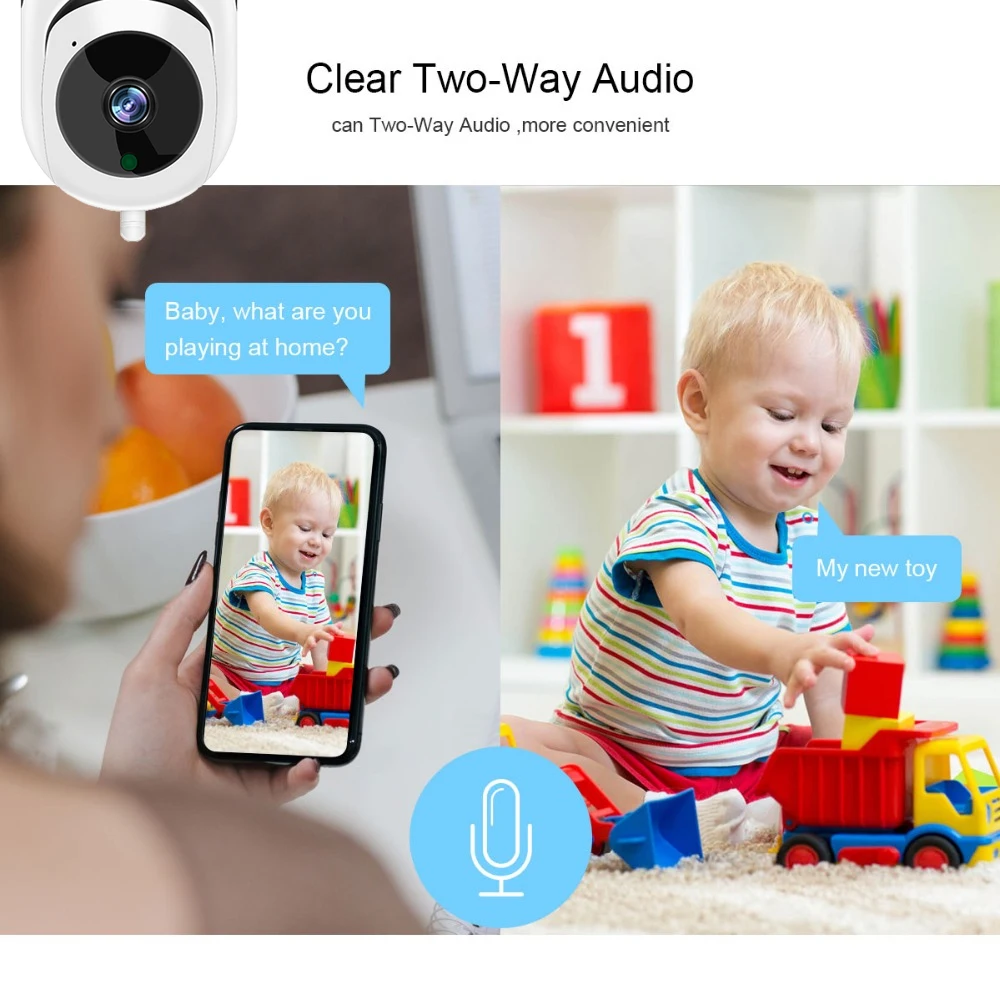 VIDEOTEK Tuya Smart Life IP WiFi Camera Wireless Intelligent Auto Tracking Home Security Surveillance CCTV Baby Camera Monitor