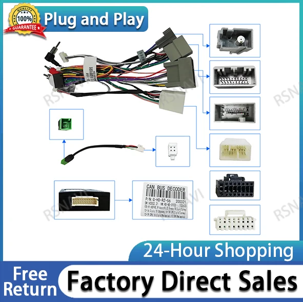 רכב לרתום אביזרים חוט חיווט מתאם מחבר תקע canbus כבל אוניברסלי אנדרואיד עבור honda crv האזרחי 2012-2015