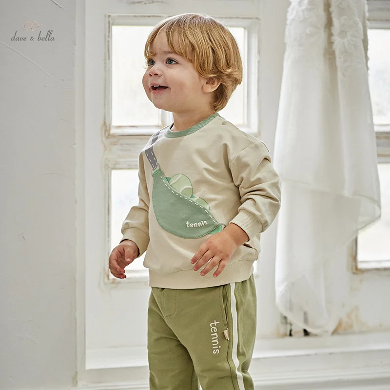Dave Bella Children's Suit 2025 New Spring Boy’s Two-Piece Knit Sweatshirt Comfortable Casual Fashion Sport Outdoor DB1247964