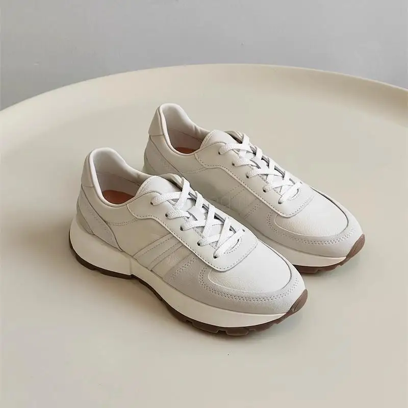 Donegirl 2024 New Women Spring Autumn Fashion Round Head Lacing Sneaker Casual Simple Vintage Flat Platform Shoes Female Chic