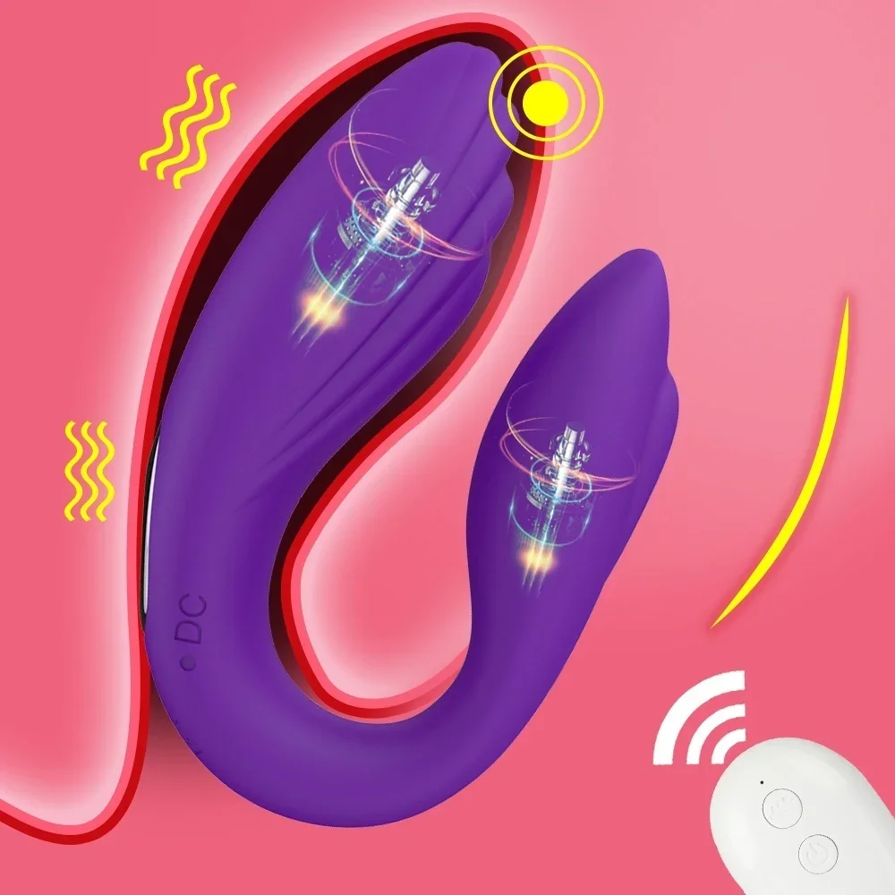 ワイヤレスバイブレーター大人のおもちゃカップル USB 充電式ディルド G スポット U シリコーン刺激装置ダブルバイブレーター大人のおもちゃ女性
