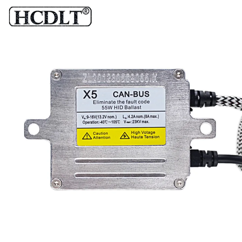 2PCS ORIGINAL 55W Canbus HID Xenon Ballast Slim Digital Block Ignition No Error DLT X5 HID Ballast For H1 H7 9012 Xenon Lamp Kit