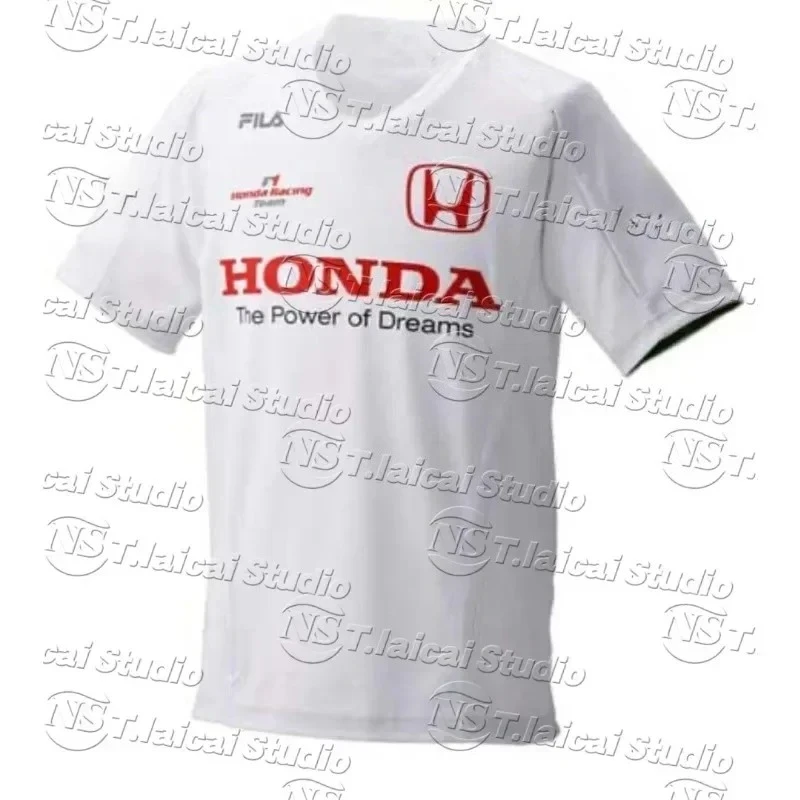 

Honda Men's Cool Mitsubishi Racing JDM Short Sleeve Evo Modified Motorcycle T-Shirt Sweat-Absorbing Breathable Bike Apparel