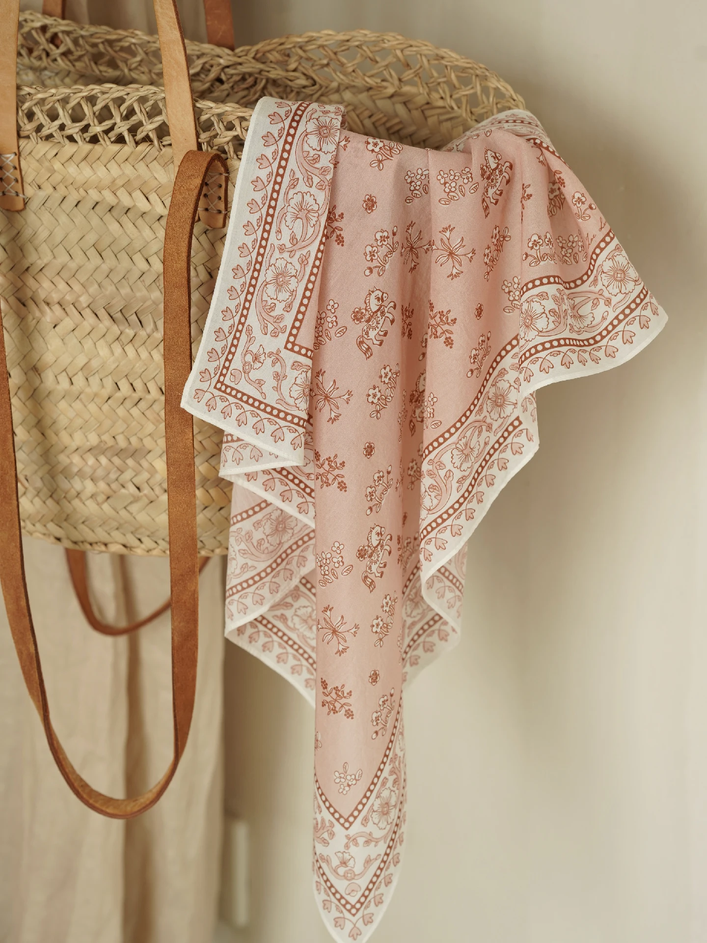 

Original ZOELAND Floral Silk Cotton Scarf Square Shawl Gift for Year Printed Decorative Wrap for All Ages All Seasons
