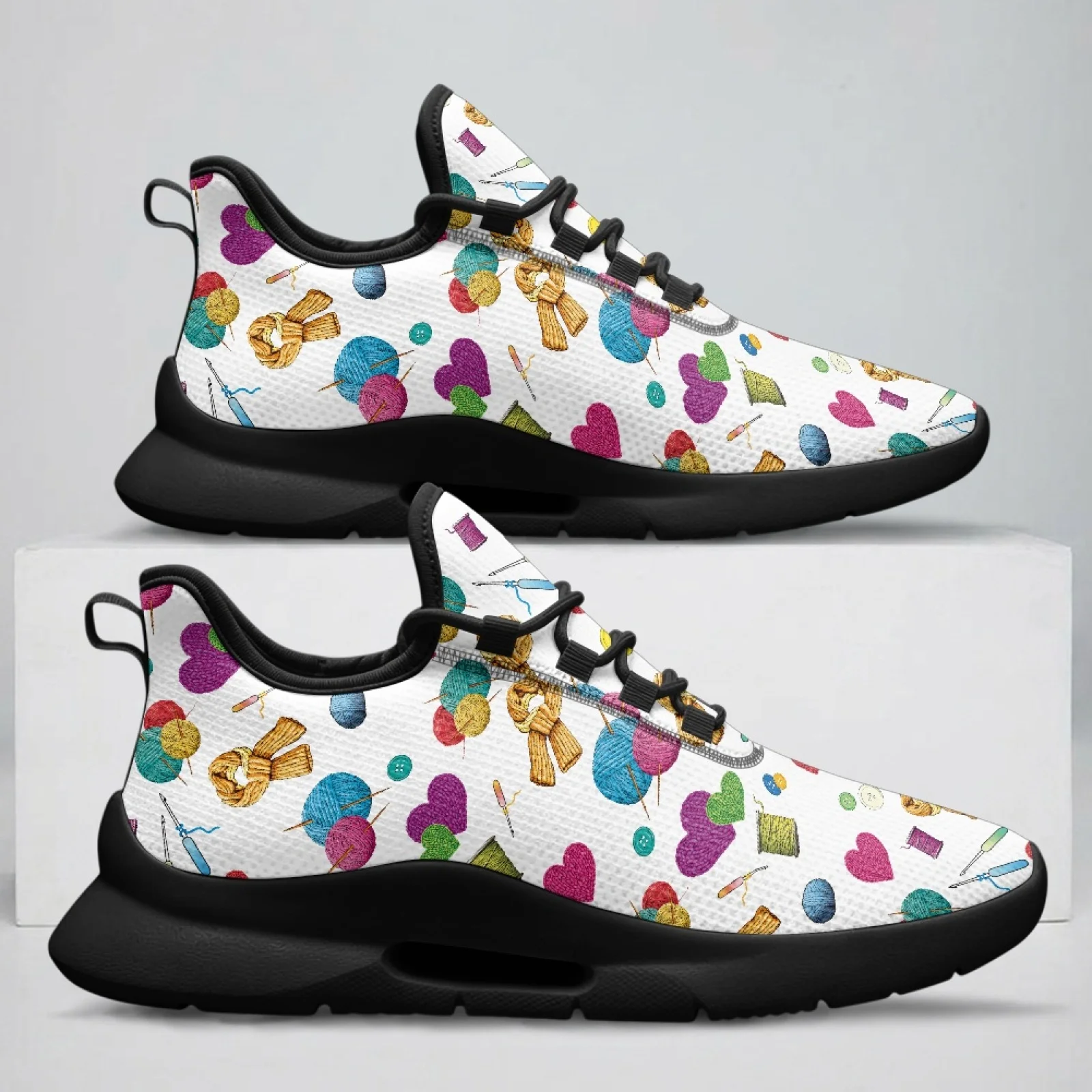 PENSTROLL Comfortable Everyday Sneakers Casual Lightweight Walking Driving Shoes for Office Men Heart-Shaped Yarn Pattern