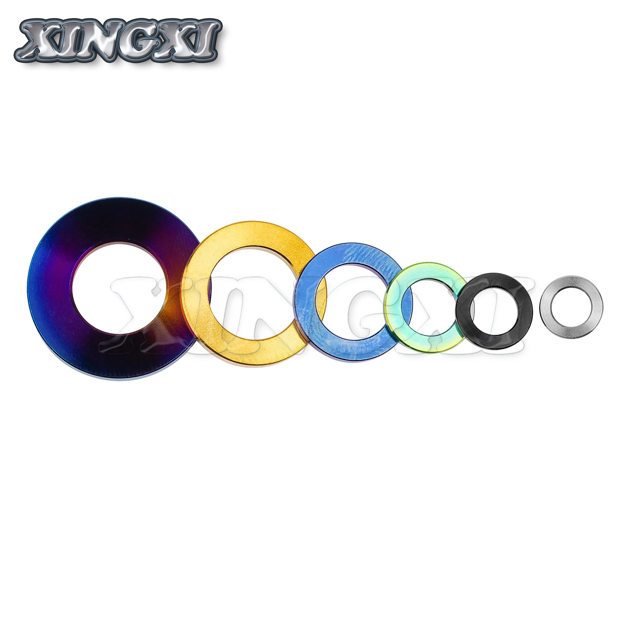 Xingxi M4 M5 M6 M7 M8 M10 Titanium Flat Washer DIN912 Ti Spacer for Bicycle Motorcycle Parts