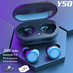 Y50, Wireless Bluetooth Headphones,Earphones, Touch Control, Sports Earbuds, Microphone, Works on All Smartphones, Music Headset