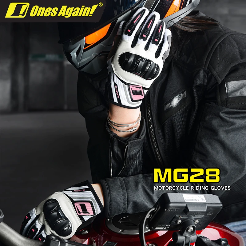 

Ones Again! Summer Breathable Motocross Riding Gloves Women TPU Carbon Fiber Protective Shell Motorcycle Fall Protection Gloves