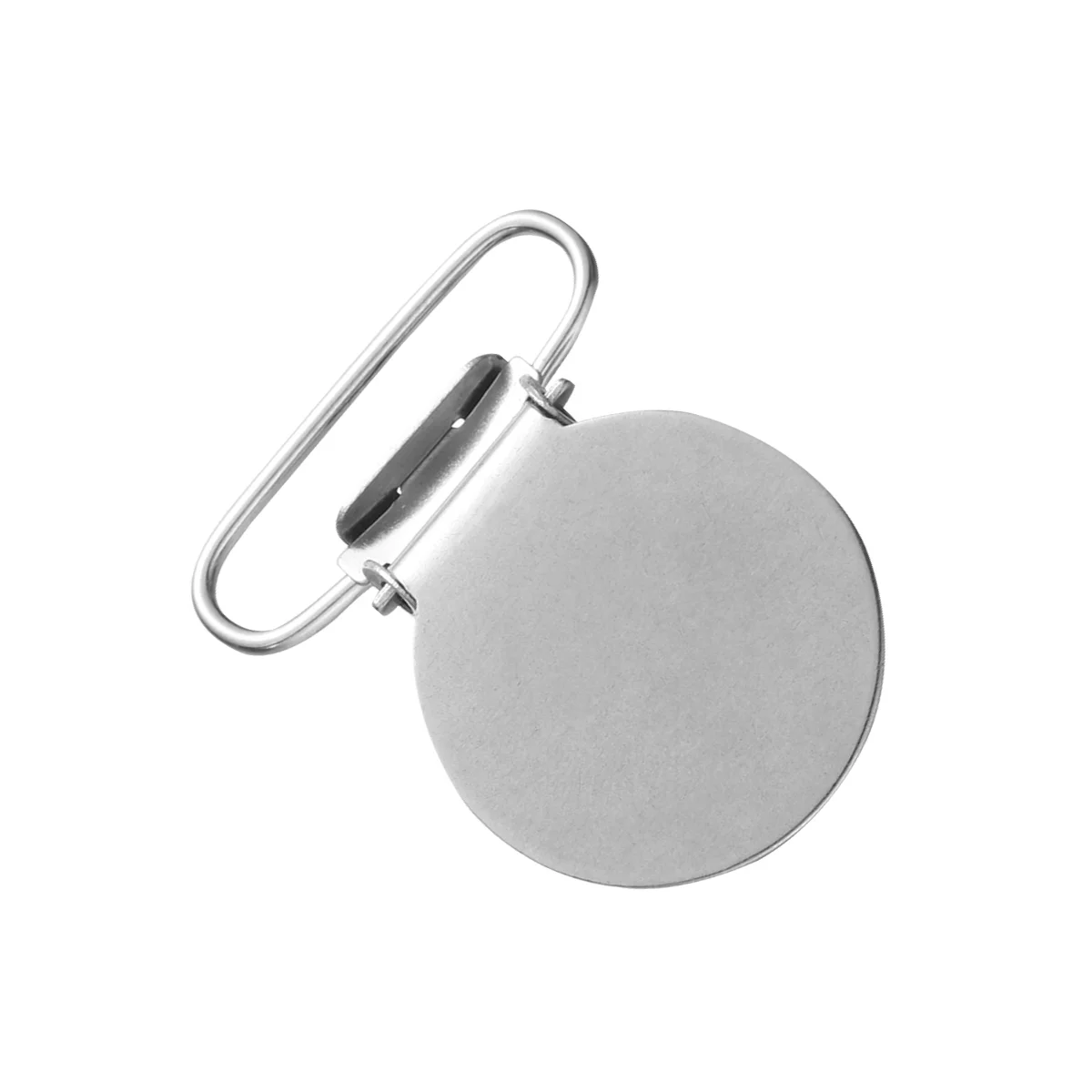

10pcs Fashion Suspender Clips Holders Round Metal Pacifier Clips Buckle Clips Sewing Tools for Men Women (Silver)
