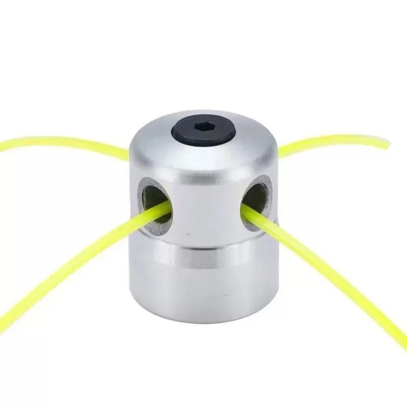 Tool Part for Lawn Mower Cylindrical Grass Head Strimmer Mower Head Silver Aluminum Alloy Trimmer Head Cutter Accessories