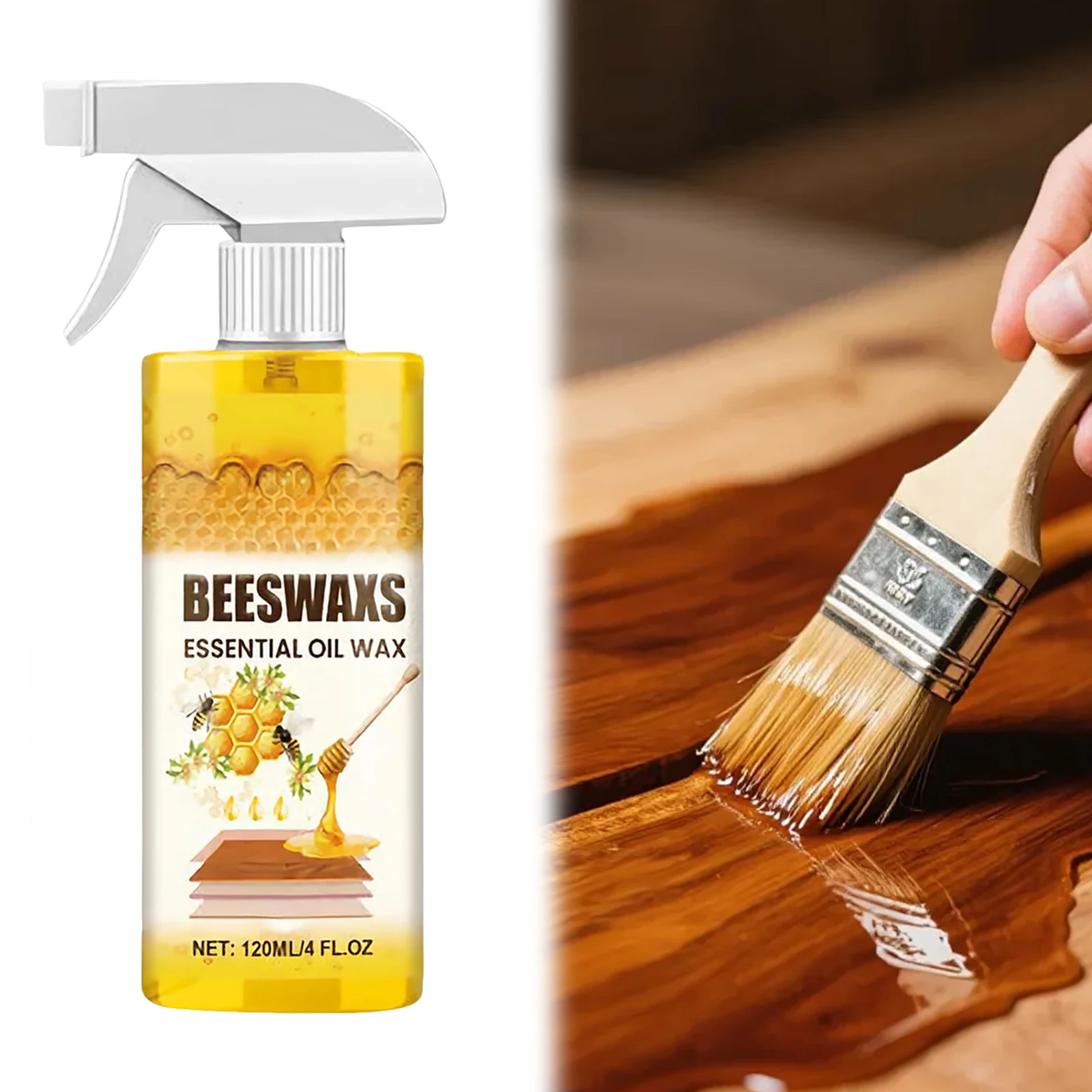 Furniture Polish Beewax Spray Scratch Wear Repair Natural Beeswax Care Spray Restorer Suitable for Wooden Floors and Furniture