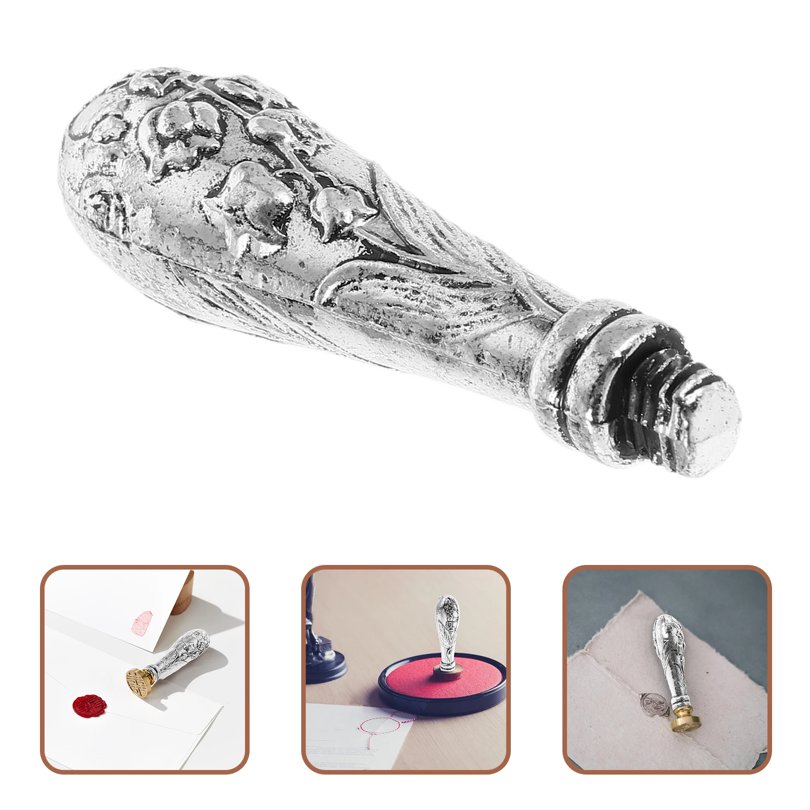 

Metal Wax Seal Handle Roman Column Design Durable Diy Tool For Wedding Invitation Scrapbook Envelope Decoration