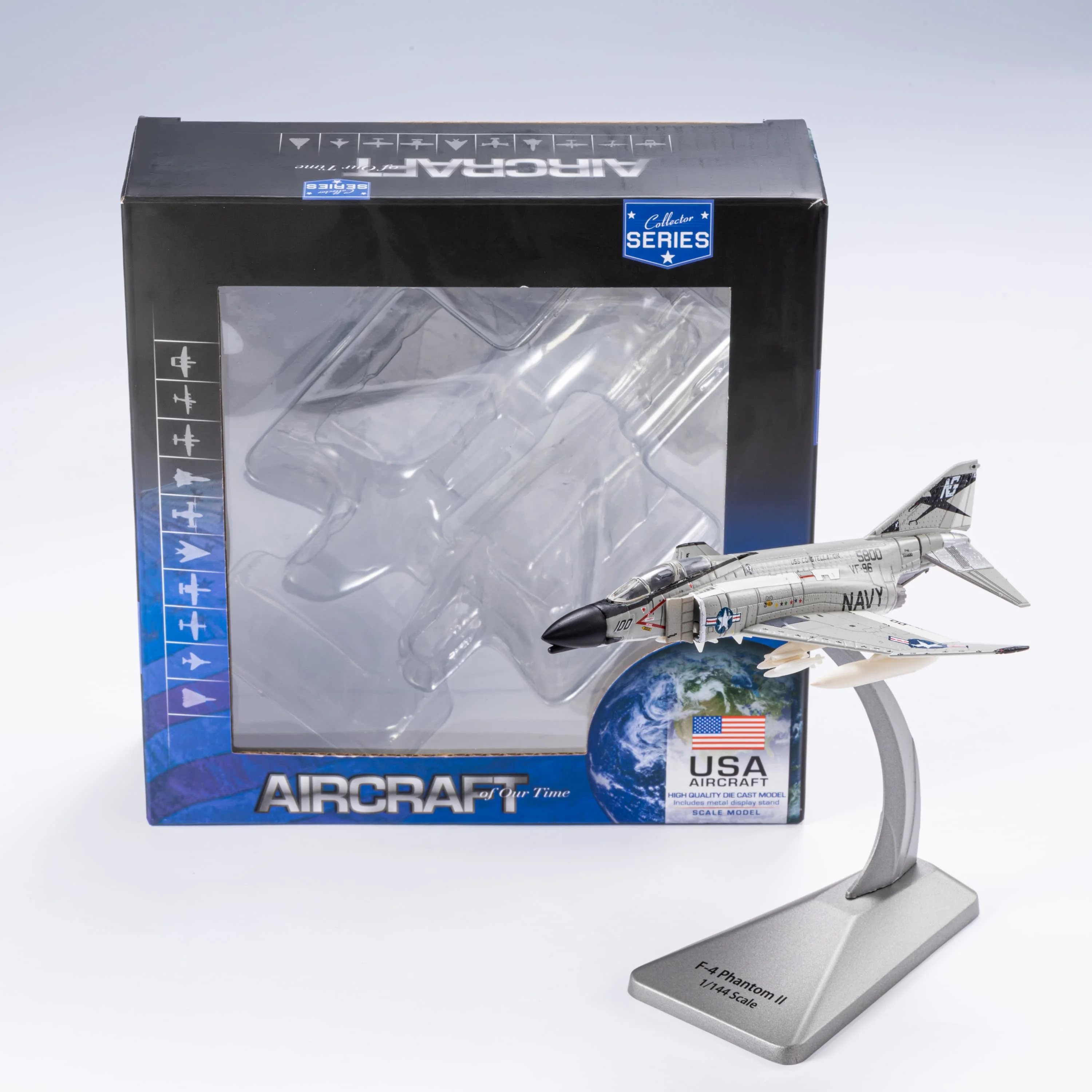 F4 1/144 Scale Metal Model Airplane (Including Base) Scale Model Home Placement, Collection and Decoration Creative Gift