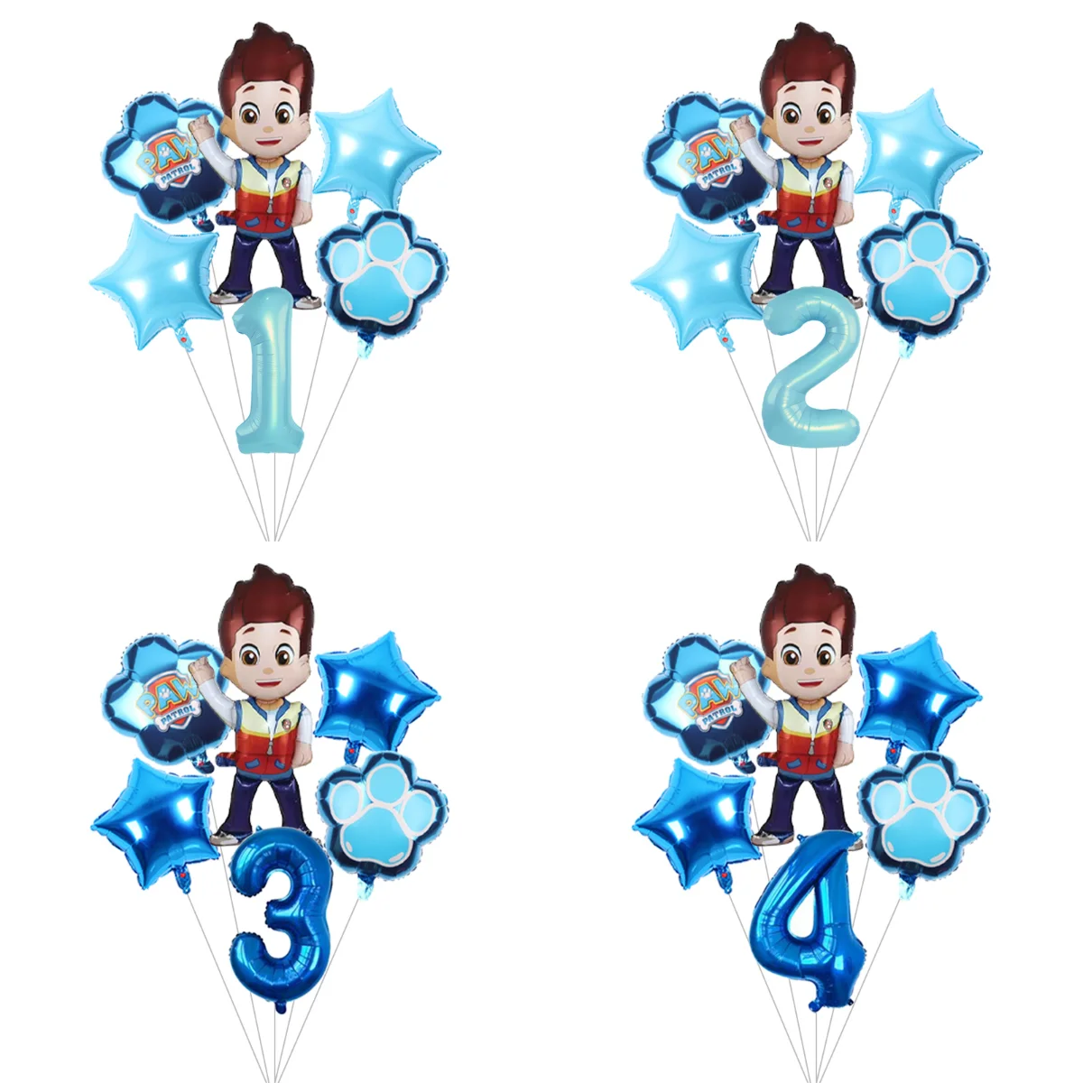 Set de Globos de Patrulla Canina para Cumpleaños de Niño, Globos de Aluminio con Personajes Grandes, Decoración con Globos