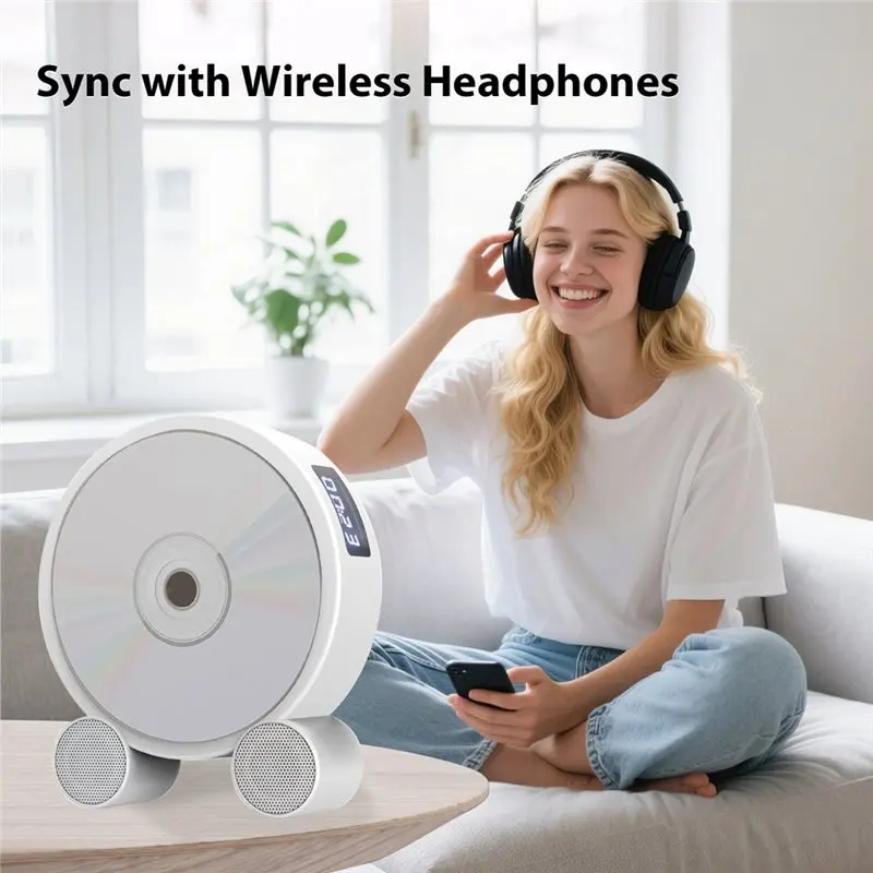A42T-CD Player Home FM Radio Portable Music Album Player MP3 Music Disc Recorder Disc Album Player