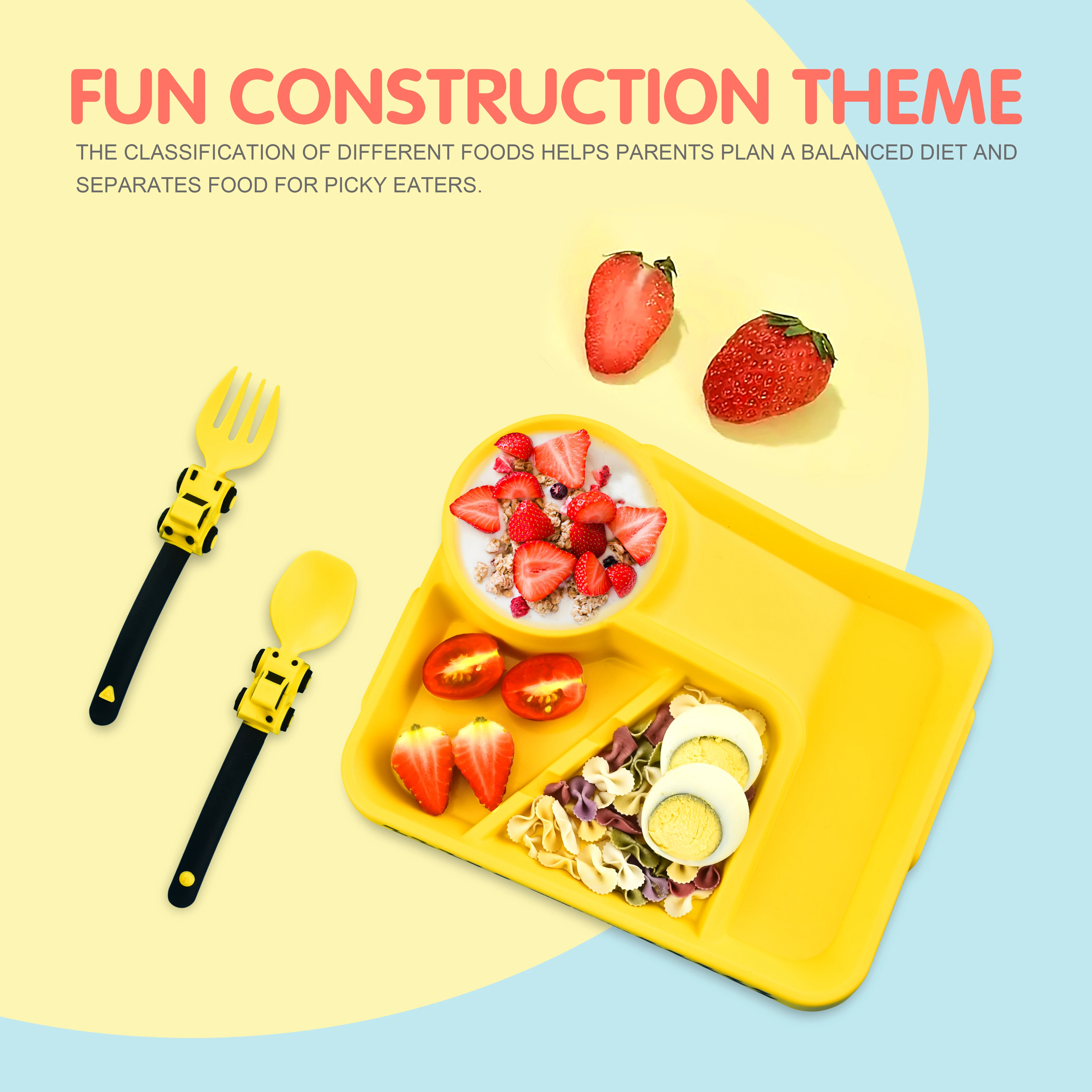 เด็กให้อาหารชุดจานจานสําหรับทารก Stuff ดูดถ้วยความงามบนโต๊ะอาหารสําหรับเด็กแผ่นเครื่องครัวชุดอาหารค่ํา