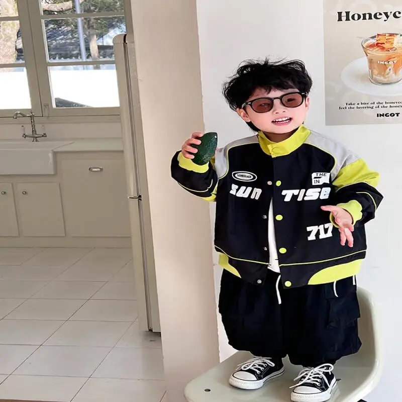 الصبي النسخة الكورية البيسبول جيرسي قاطرة سترة جديدة طالب موضة Kawaii الخريف والشتاء بلايز معطف ملابس الأطفال #5