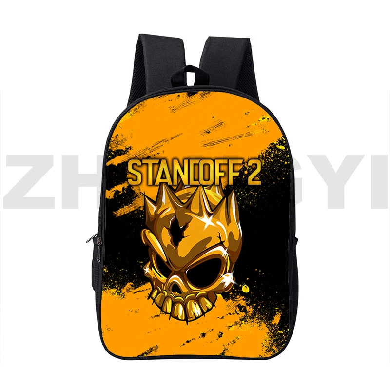 Canvas Anime Standoff 2 Mochilas 3D Cartoon Printing Bookbag 16 Inch College Teenager High Street School Bags Big Laptop Daypack