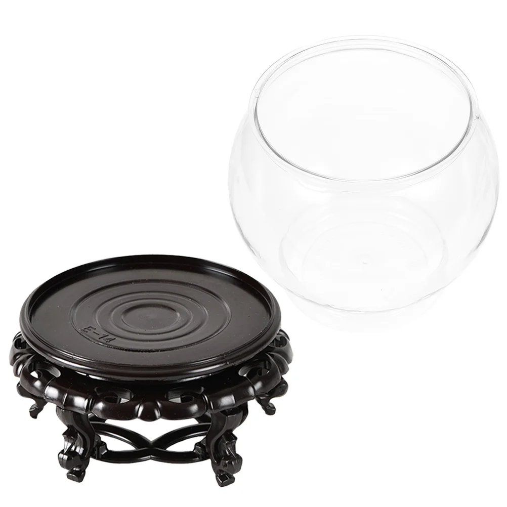 

1 set Transparent Bowl Plastic Desktop Tank Decor Globe Shape Design For Home Office Small Fish Container Clear Fish Tank Living