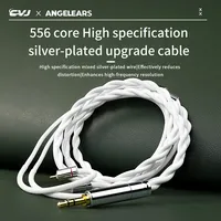 CVJ Vibra Earphone Hifi Upgrade Cable 556 Core Silver Plating 2pin 0.78 Audio Cable with 3.5/4.4/3.5+4.4mm Plug