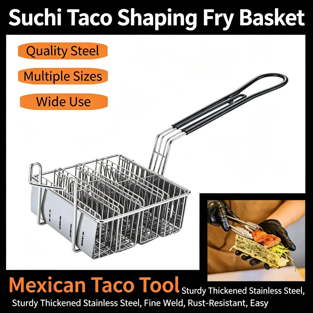 U‑Shaped 4‑Grid Taco Mold V‑Shaped Shaping Rack Taco Fry Basket Taco Holder Corn Taco Clip For Oven Nori Baking