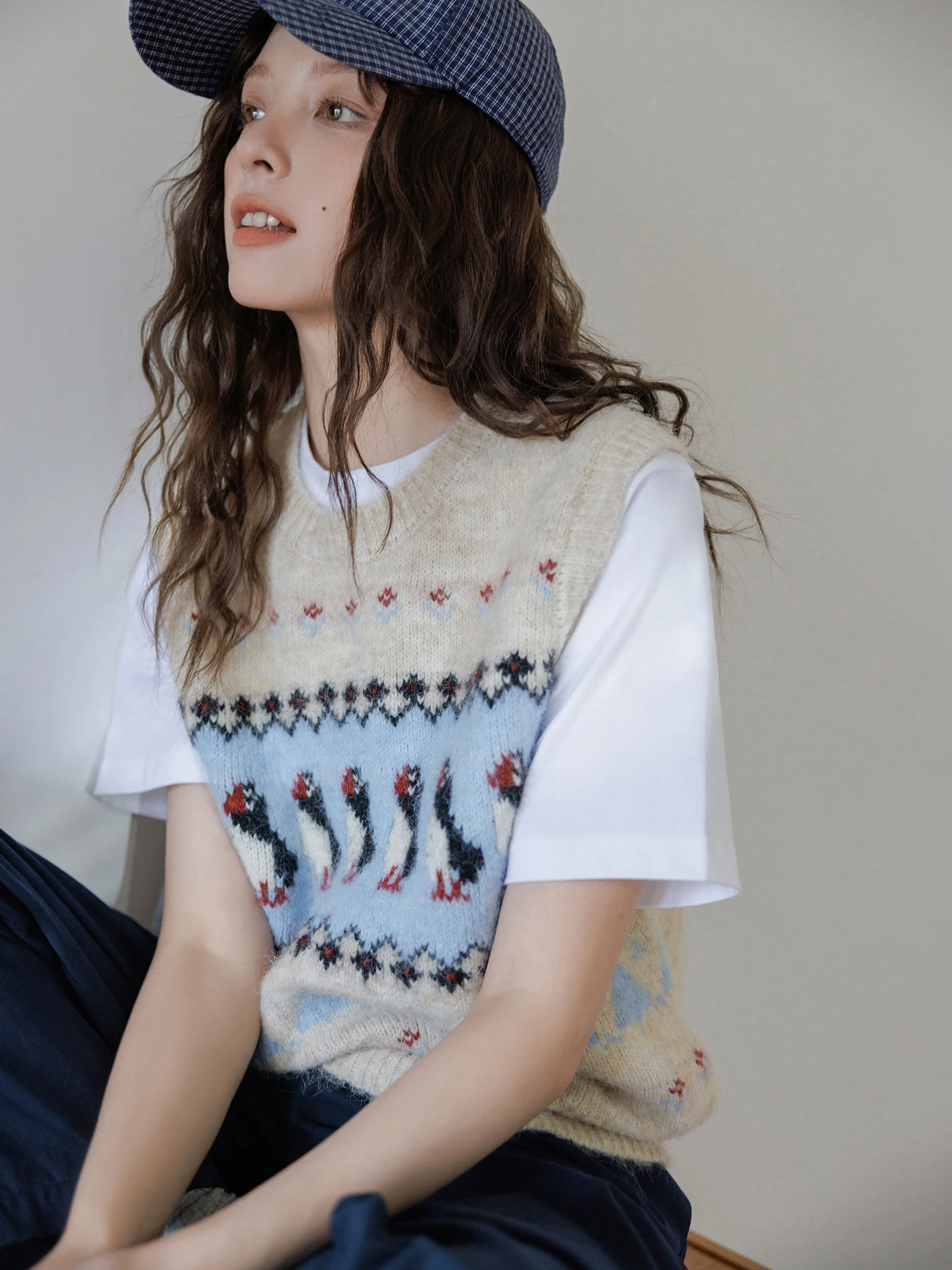 

Женский свитер-жилет Mlife Fun Little Penguin Oaeal, свободный повседневный пуловер, топ без рукавов